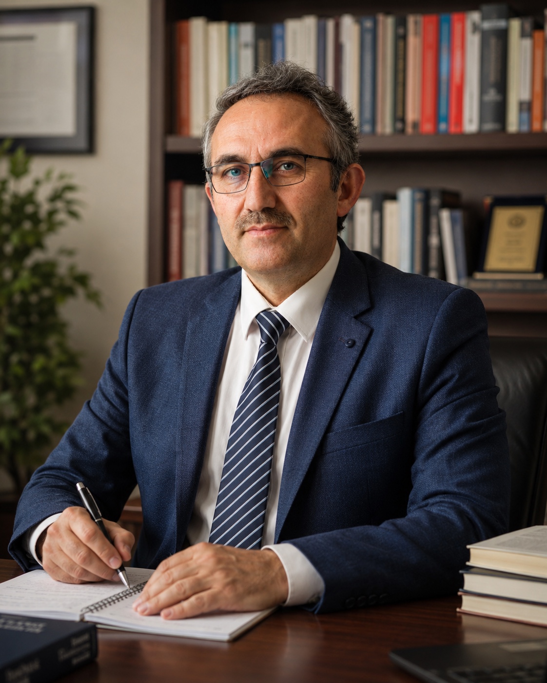 Prof. Dr. Abdullah İnce çalışma masasında